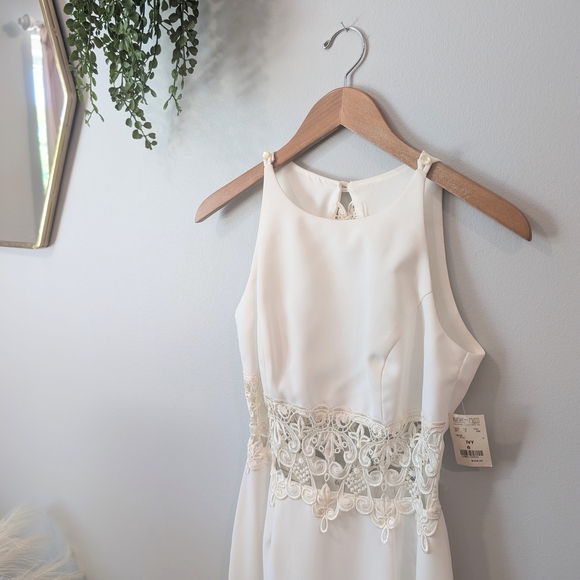 Vintage Joseph Ribkoff Cream Lace Midi Dress - Picture 2 of 13